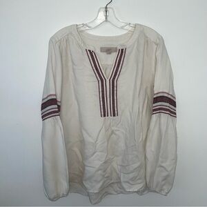 Loft Womens Top Medium Tunic Long Sleeve Office Boho Casual